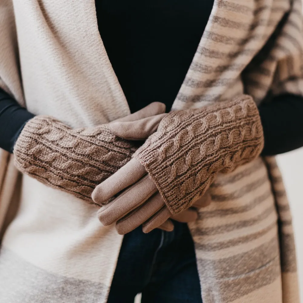 3 in 1 Cable Knit Gloves