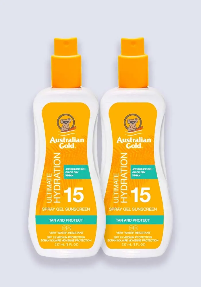 Australian Gold Clear Spray Gel SPF 15 237ml - 2 Pack Saver