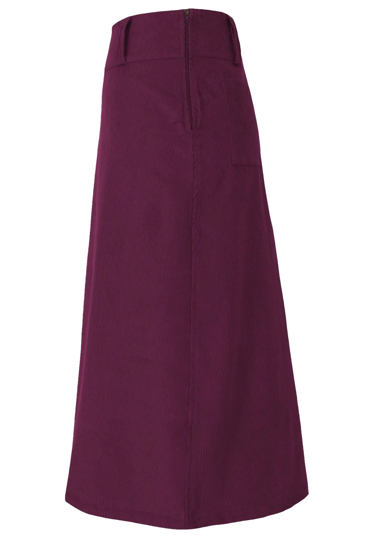 Belt Loop Corduroy Skirt Plum Caspia