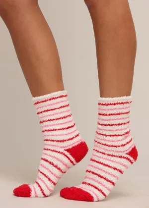 Cozy Plush Stripe Socks (2-Pack) - Vanilla Cherry Ice
