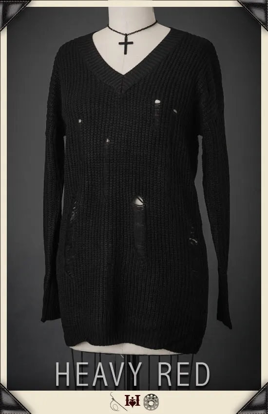 Lacerated Love Black Sweater