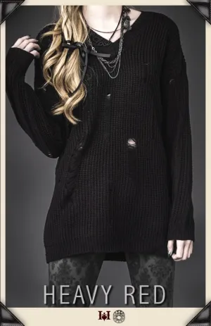 Lacerated Love Black Sweater