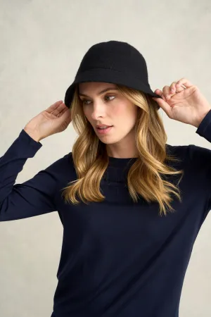 Noir Wool Bucket Hat - Black
