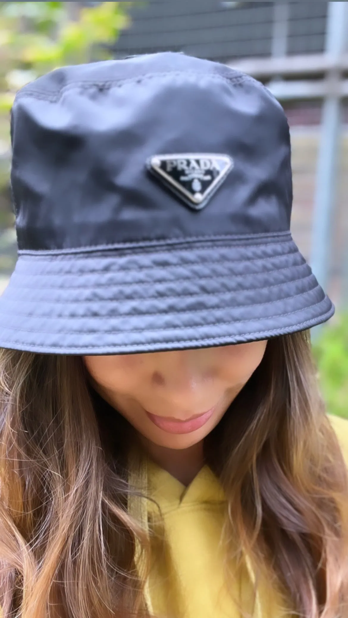 Prada Black Nylon Bucket Hat