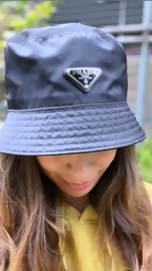 Prada Black Nylon Bucket Hat