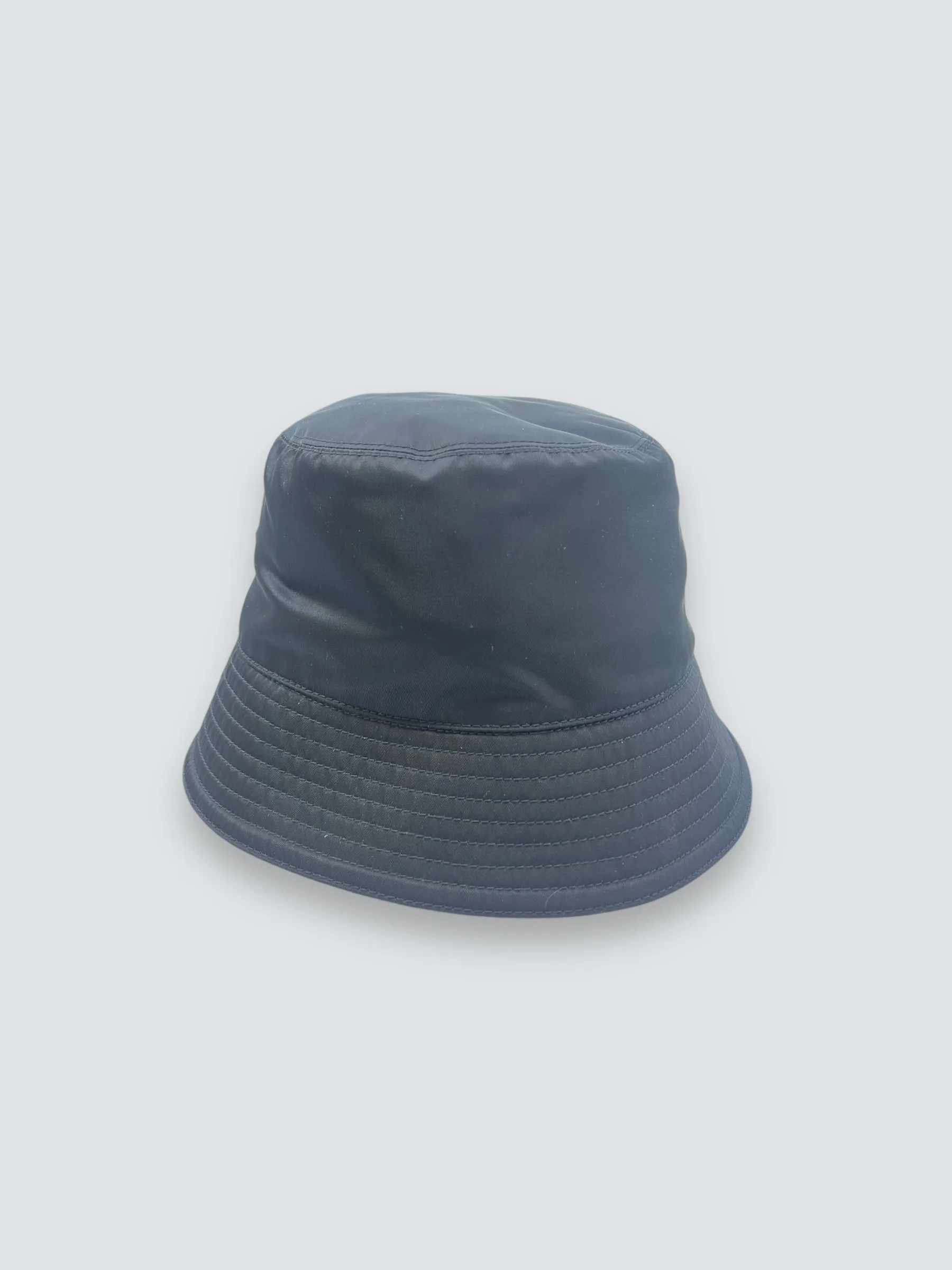 Prada Black Re- Nylon Bucket Hat - Size Small
