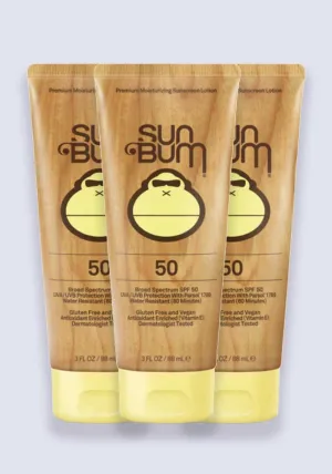 Sun Bum Original Face SPF 50 Sunscreen Lotion 88ml - 3 Pack Saver