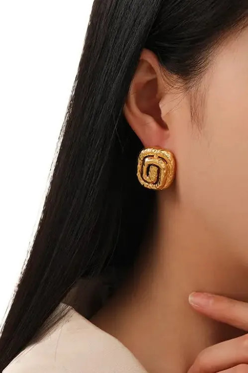 SUN Grecian Spiral Statement Earring