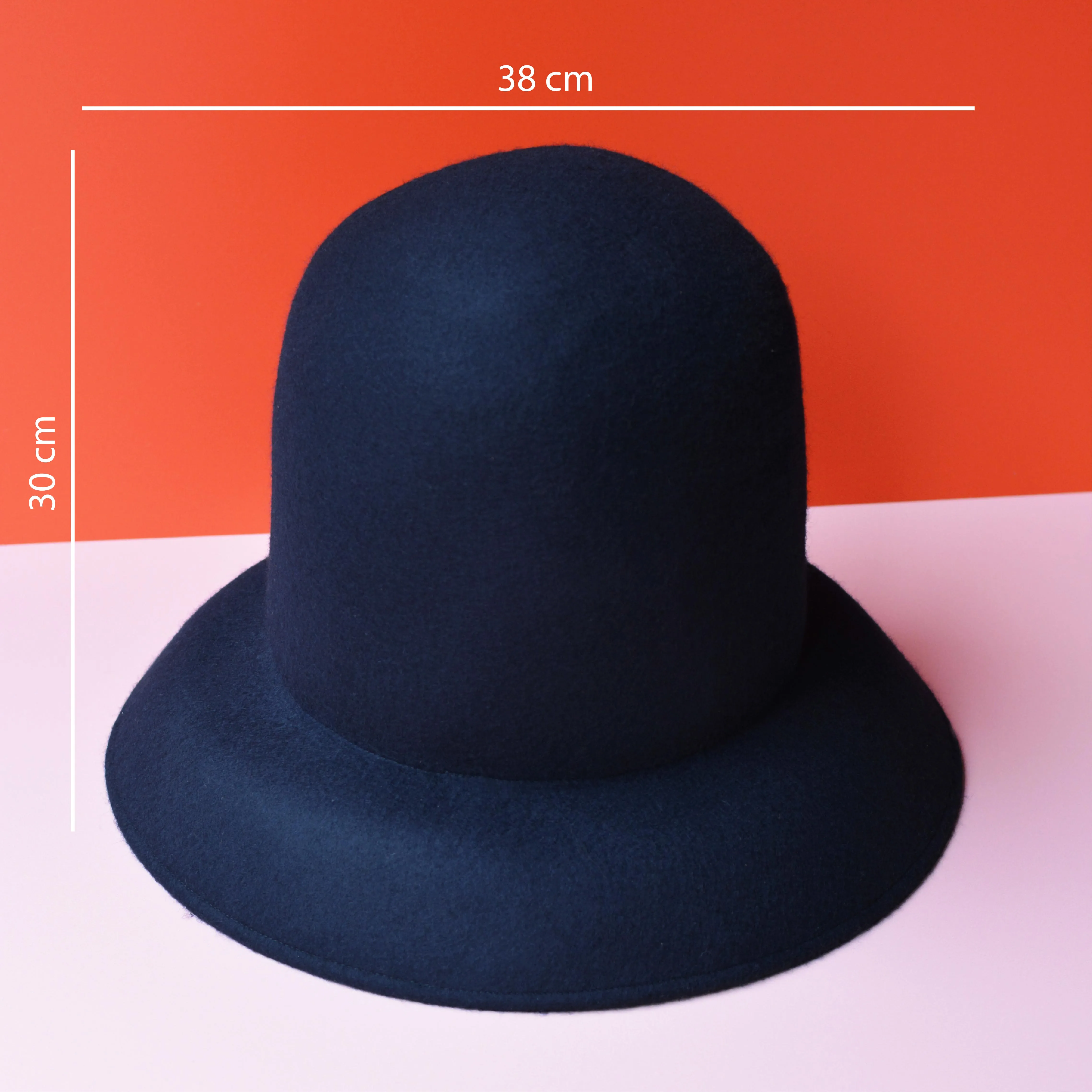 Tall Felt Hat - Navy