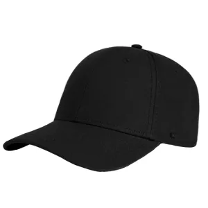 Uflex 6 Panel Recycled Cotton Baseball Cap - Black