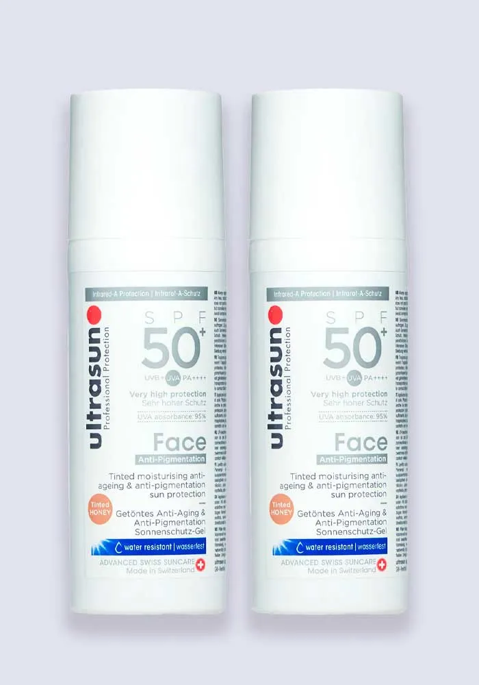 Ultrasun Face Tinted Anti-Pigmentation SPF 50  50ml - 2 Pack Saver