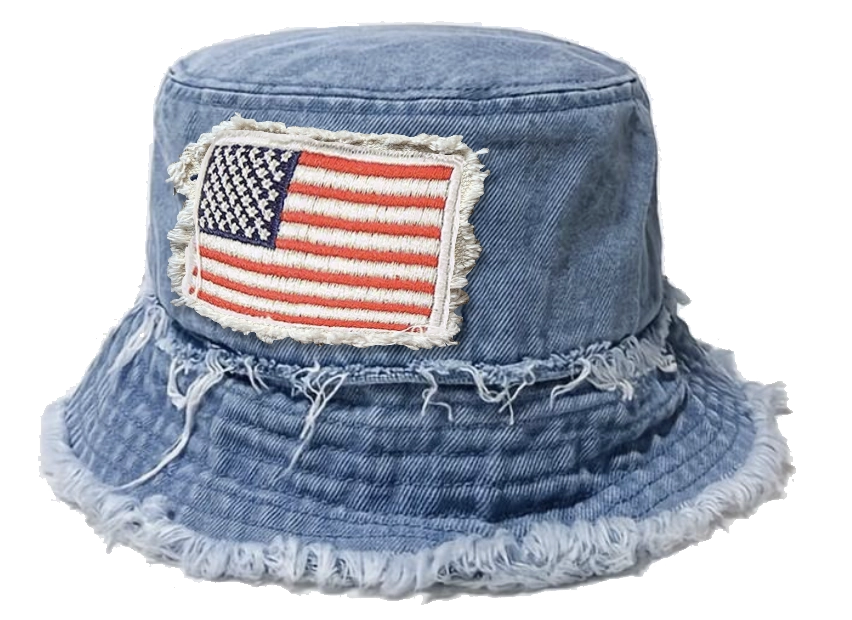 USA Bucket and Boonie Patriotic Hat Assortment Floor Display - 18 Pieces Per Retail Ready Display 88536