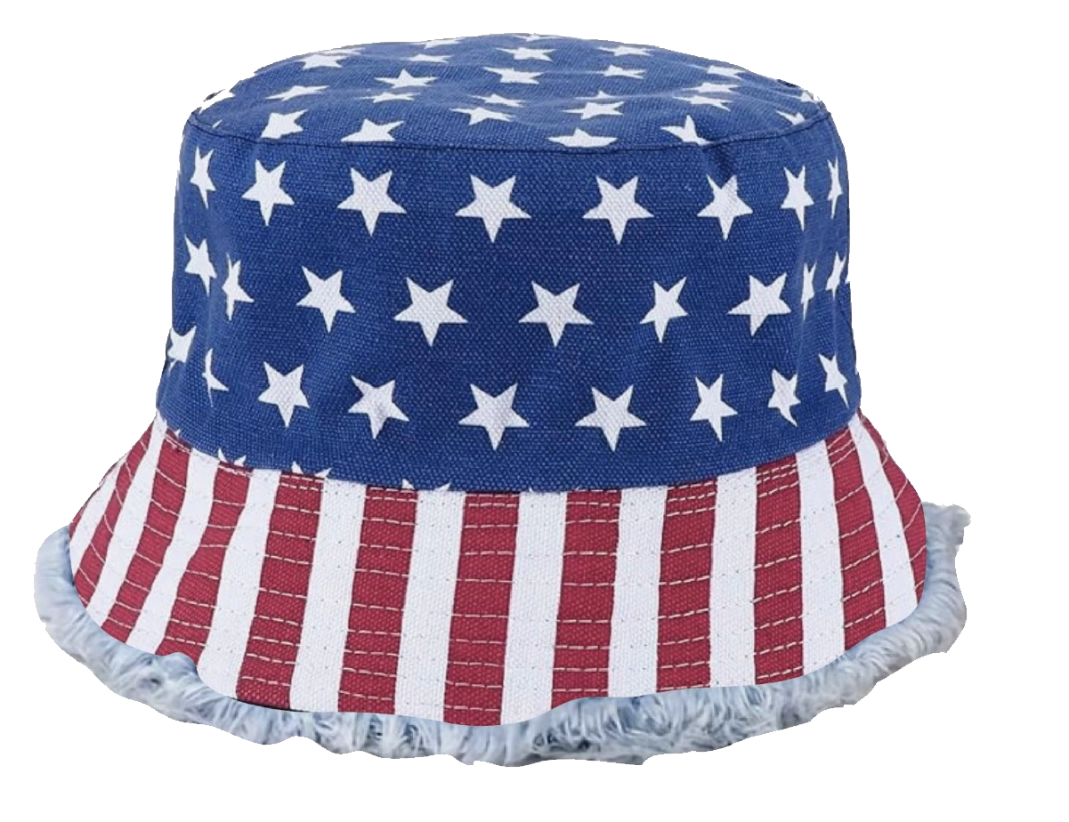 USA Bucket and Boonie Patriotic Hat Assortment Floor Display - 18 Pieces Per Retail Ready Display 88536