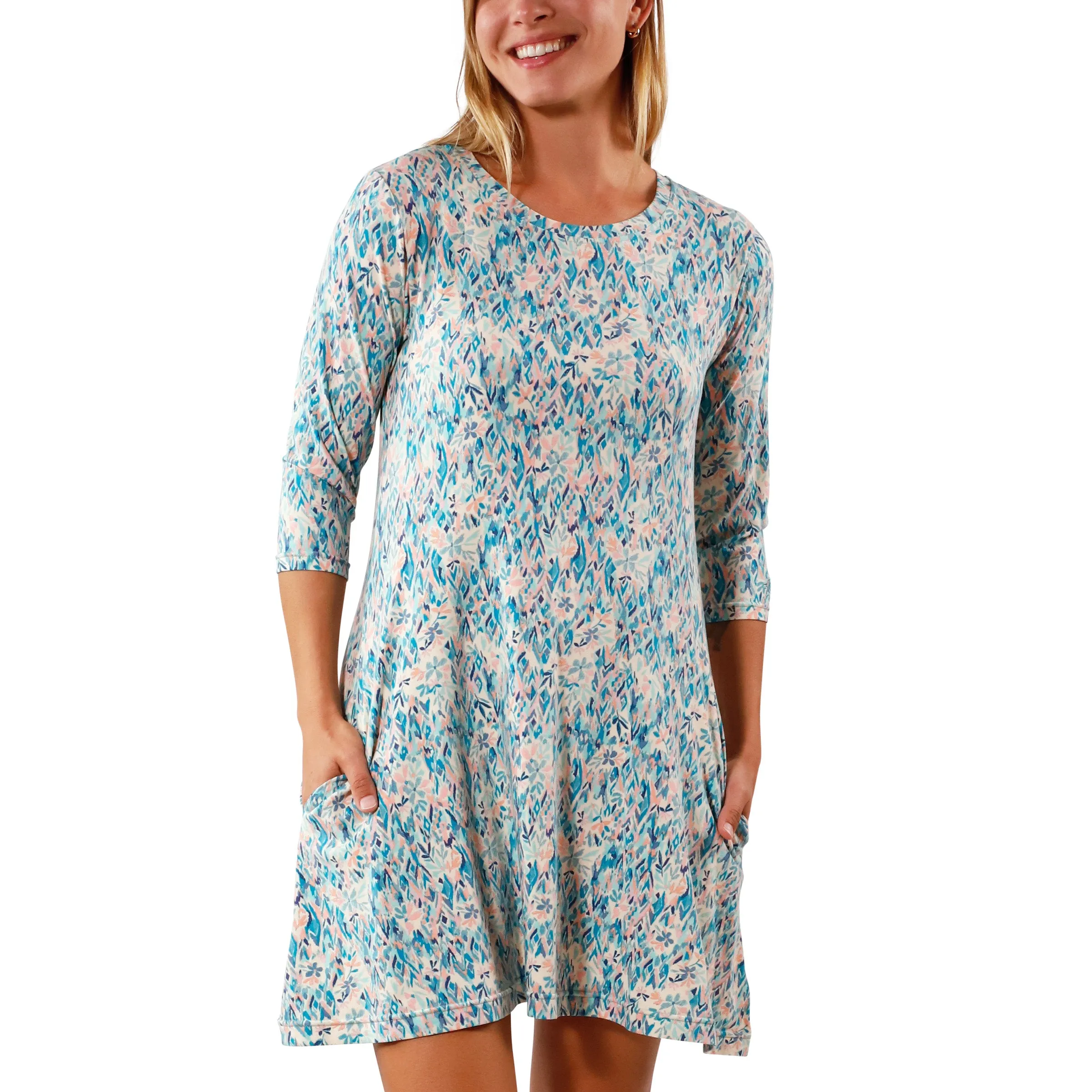 Women's 3/4 Sleeve Swing Dress